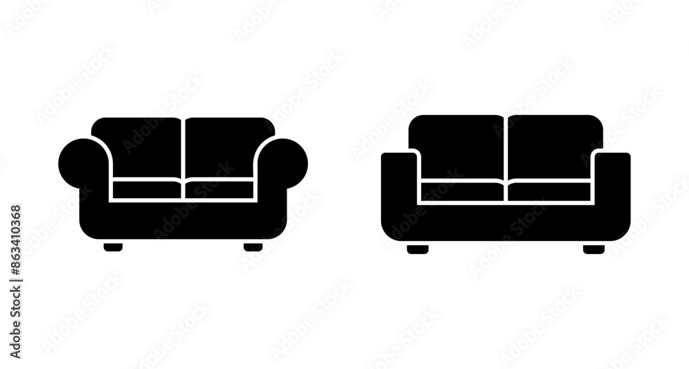 Sofa icon vector isolated on white background. sofa icon illustration. furniture Sofa icon vector isolated on white background. sofa icon illustration. furniture