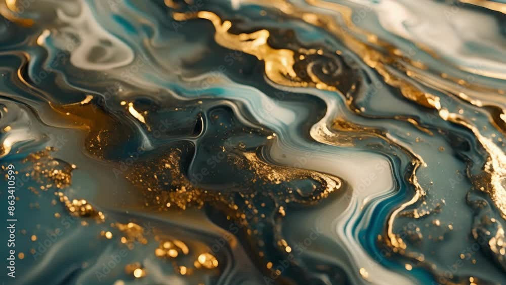The smooth and glossy surface of a poured acrylic resin art piece resembling a glasslike finish. The smooth and glossy surface of a poured acrylic resin art piece resembling a glasslike finish.