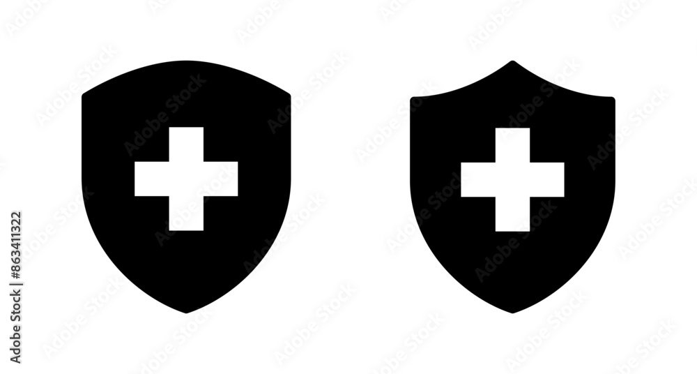 Fototapeta premium Health insurance icon vector isolated on white background. Insurance health document icon