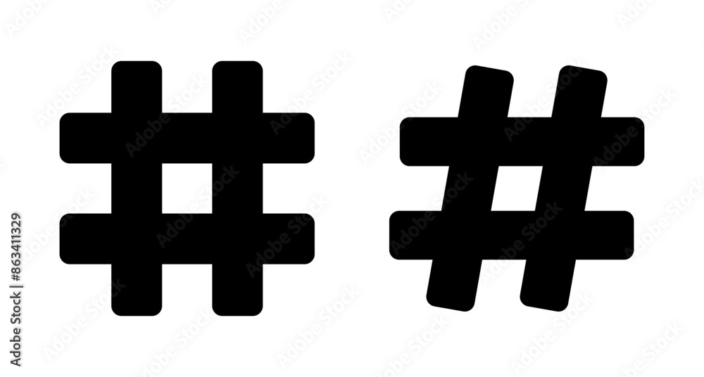 Obraz premium Hashtag icon vector isolated on white background. hashtag vector icon