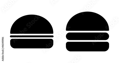 Hamburger icon vector isolated on white background. Burger and hamburger icon. Fast food vector icon