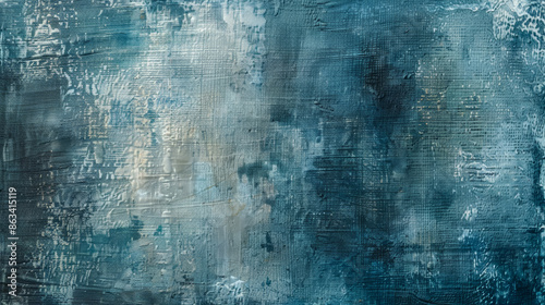 A blue and white painting with a rough texture, backdrop overlay