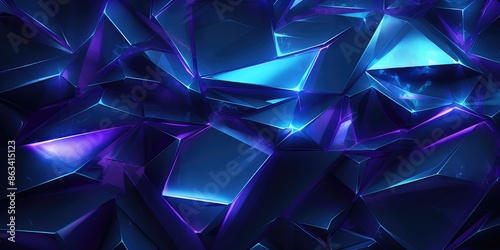 Abstract background blue color with geometric 3D texture and light leaks