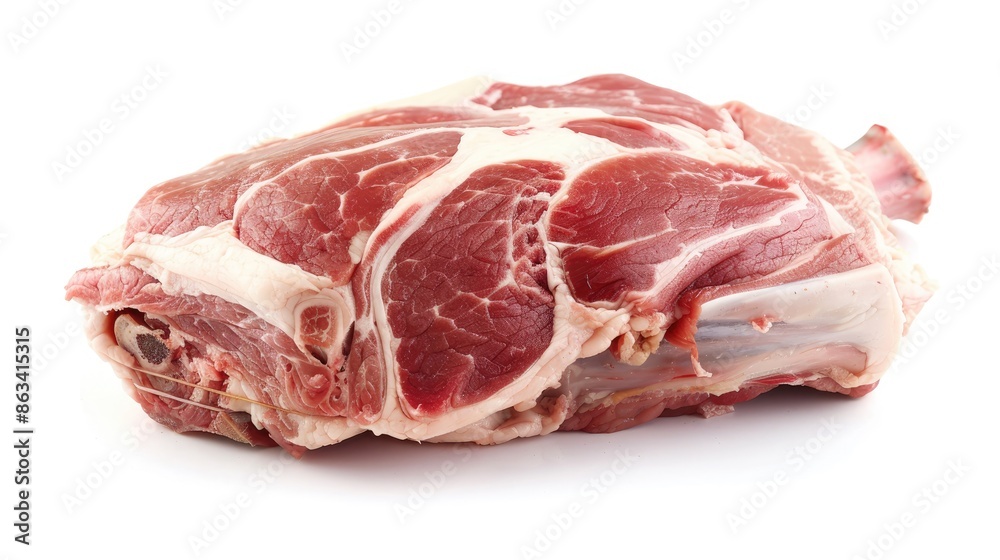 Fresh pork shoulder pork leg isolated against a white backdrop Fresh pork shoulder pork leg isolated against a white backdrop
