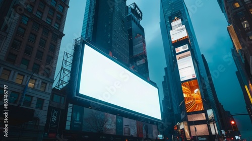 Blank Billboard in Times Square New York City.