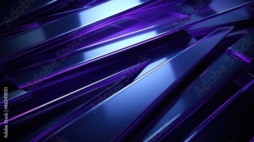 Abstract background blue color with geometric 3D texture and light leaks