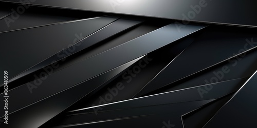 Abstract background black color with geometric 3D texture and light leaks