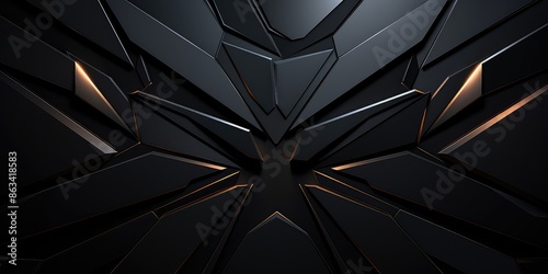 Abstract background black color with geometric 3D texture and light leaks
