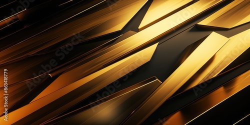 Abstract background gold color with geometric 3D texture and light leaks