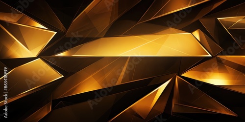 Abstract background gold color with geometric 3D texture and light leaks