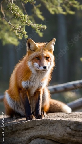 Red Fox in a Forest