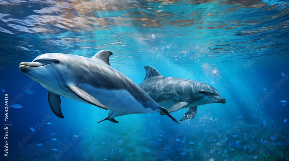 Obraz premium Ecology of dolphins.