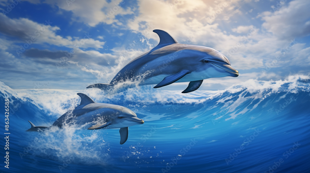 Obraz premium Ecology of dolphins.