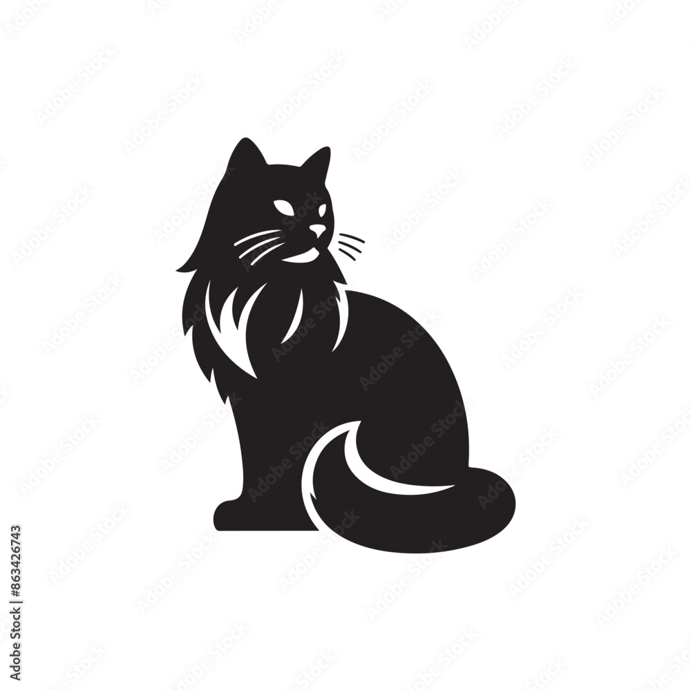 Fototapeta premium Set of black cats looking out the window. Collection of cartoon cats peeking of the corner. Funny peeking pets. Playful kitten. Vector illustration on white background.