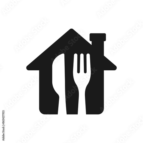Restaurant icon flat style isolated on white background. Vector illustration