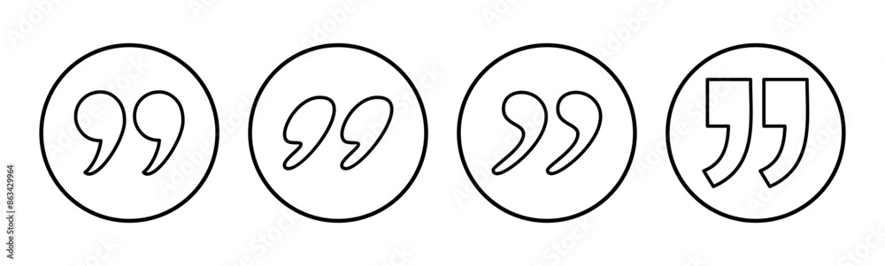 Quote icon set. Quotation mark symbol. Quote icon set. Quotation mark symbol.