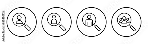 Hiring icon set. Search job vacancy icon. Human resources concept. Recruitment