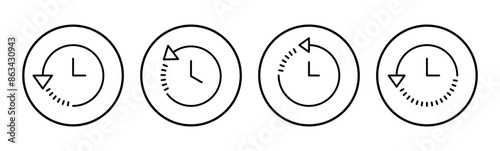 History icon set. recent event history