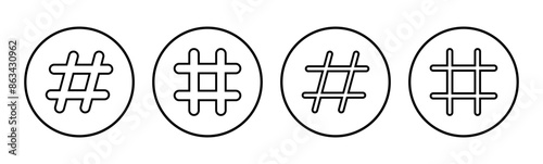 Hashtag icon set. hashtag symbol