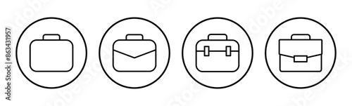 Briefcase icon set. suitcase icon. luggage symbol.