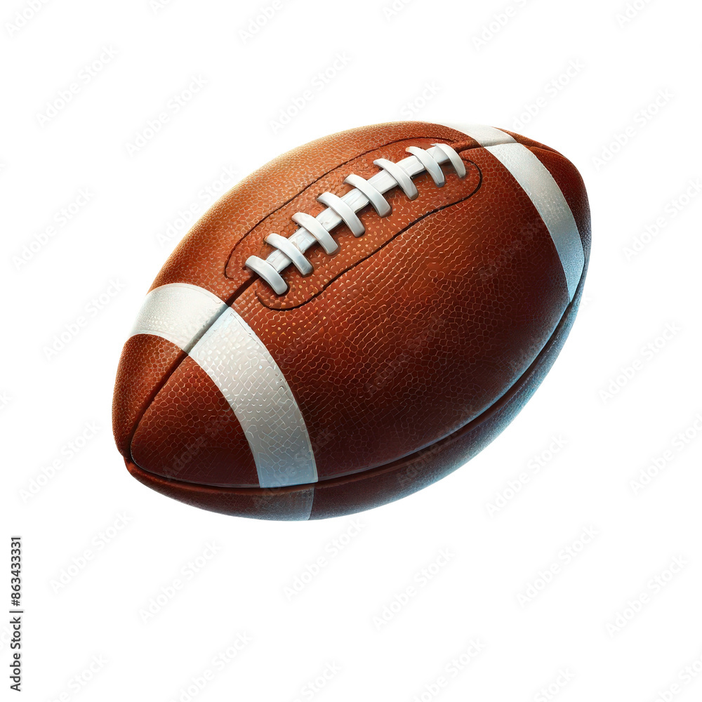 High-quality image of an American football isolated on white background, perfect for sports-themed content and design. High-quality image of an American football isolated on white background, perfect for sports-themed content and design.