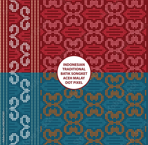 indonesian traditional batik songket aceh malay dot pixel