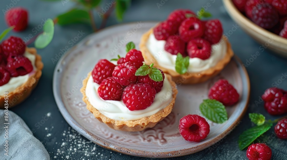 Healthy Keto Raspberry Tarts with Yogurt and Fresh Berries Healthy Keto Raspberry Tarts with Yogurt and Fresh Berries