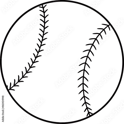 Baseball ball illustration in outline style