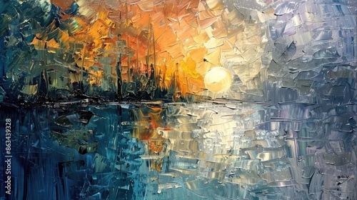 Palette knife and oil paint on canvas
