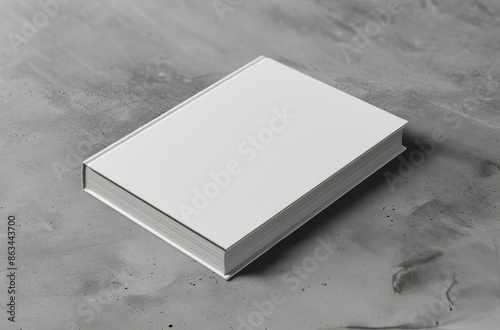 White Blank Hardcover Book on Marble Surface