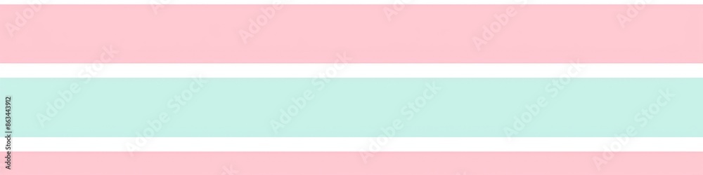 Obraz premium A simple background image featuring three horizontal stripes in pastel pink and mint green colors, banner