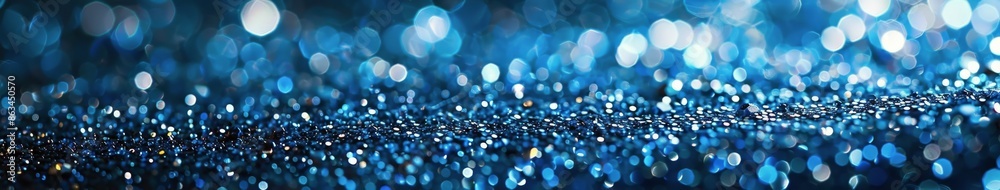 Blue Glitter Close Up With Bokeh Lights Blue Glitter Close Up With Bokeh Lights