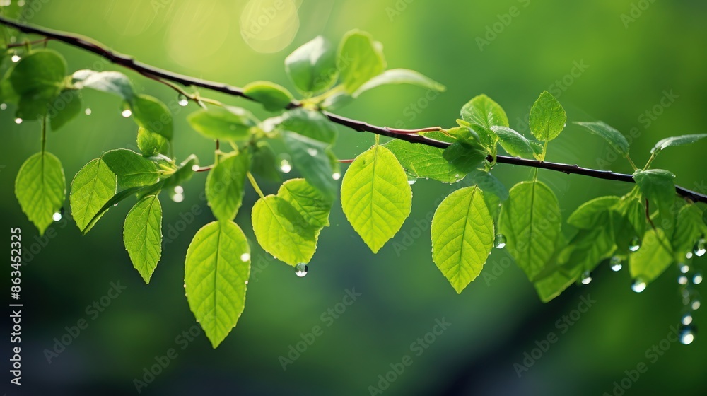 fresh leaves with golden sunlight streaming through, fresh leaves with golden sunlight streaming through,