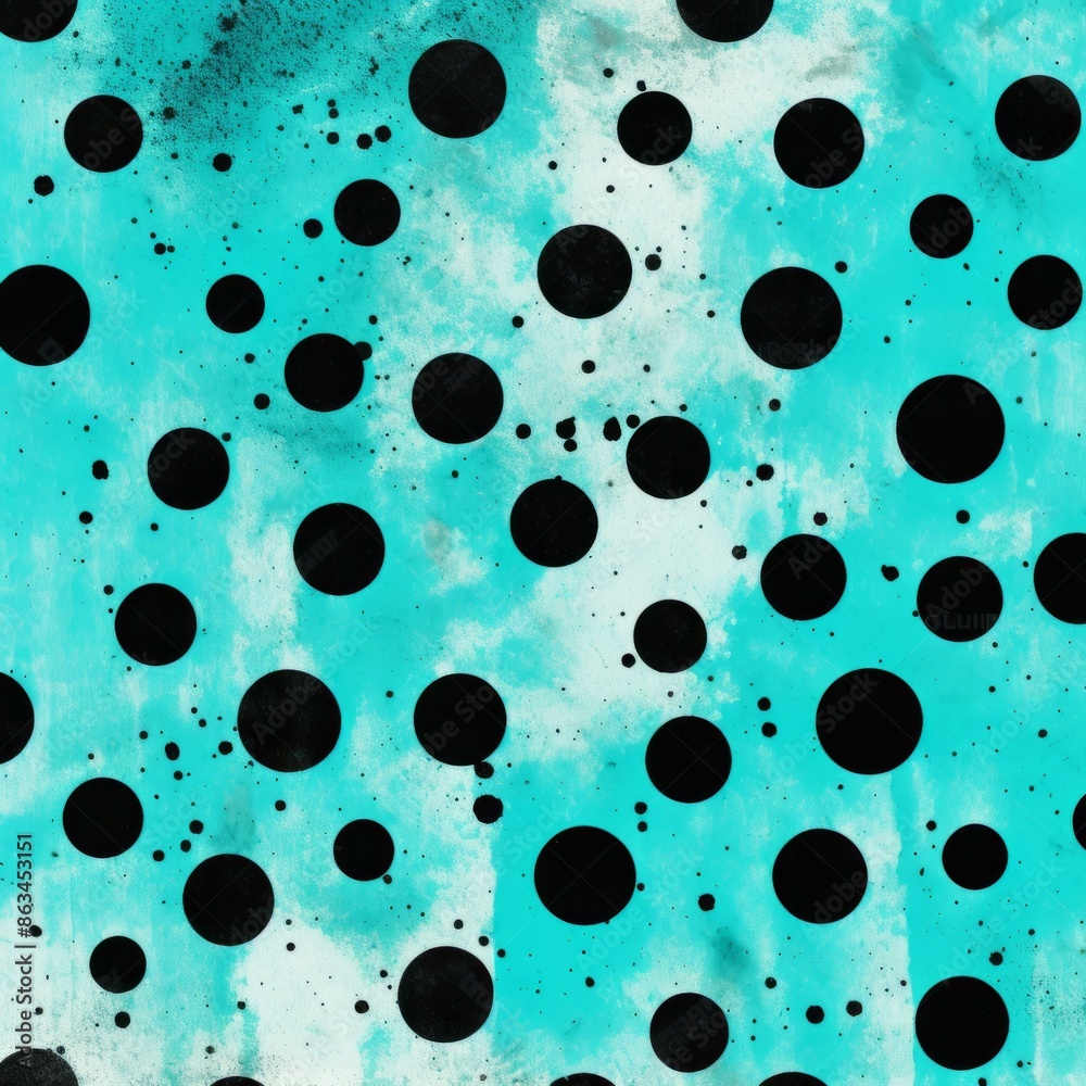 of a retro grunge polka dot background featuring vibrant turquoise and black colors of a retro grunge polka dot background featuring vibrant turquoise and black colors