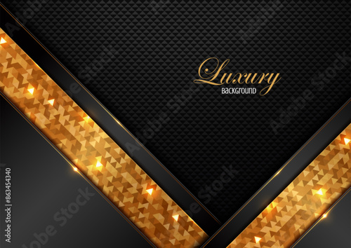 abstract luxury black and gold gradient background, elements, perfect marketing materials, modern frame banner website, premium template illustration.