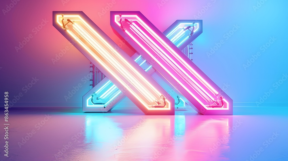 An LED light sign shaped like an iconic 80s TV show logo., isolated white background, Retro 80s synthwave, Photo stock style, clean background, no copyrighted logo, no letters An LED light sign shaped like an iconic 80s TV show logo., isolated white background, Retro 80s synthwave, Photo stock style, clean background, no copyrighted logo, no letters