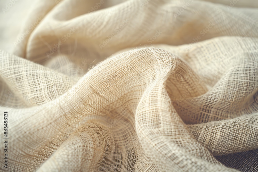 A white fabric with a pattern of a bunch of small circles. The fabric is very soft and has a very smooth texture A white fabric with a pattern of a bunch of small circles. The fabric is very soft and has a very smooth texture