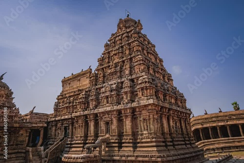 Shri Airavatesvara Temple is a Hindu temple located in Dharasuram, Kumbakonam, Tamil Nadu. It was built by Chola emperor Rajaraja-2. The temple dedicated to Shiva. It is a UNESCO World Heritage Site.	 photo