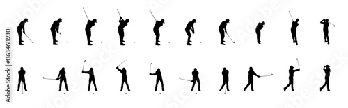 Golf swing position silhouette