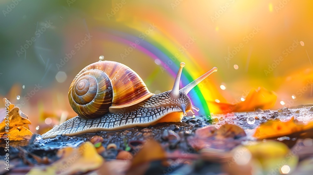 Cheerful little snail isolated on white background, vector illustration. Cheerful little snail isolated on white background, vector illustration.