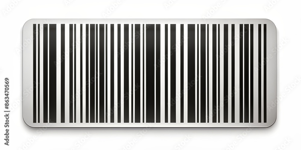 A silver barcode with black stripes A silver barcode with black stripes