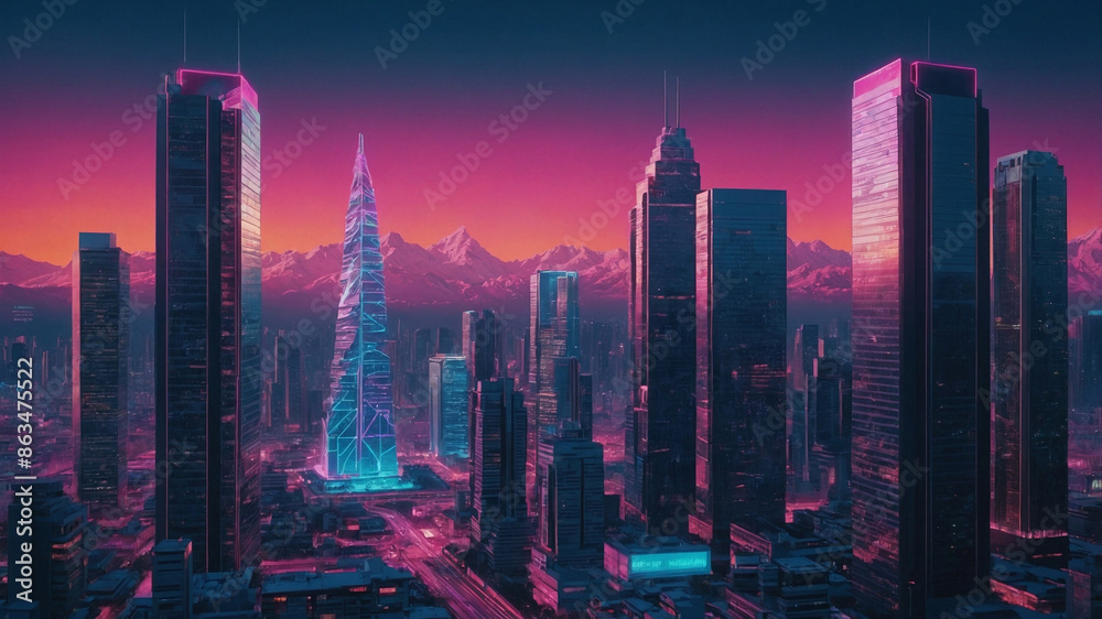 Fototapeta premium futuristic city at night