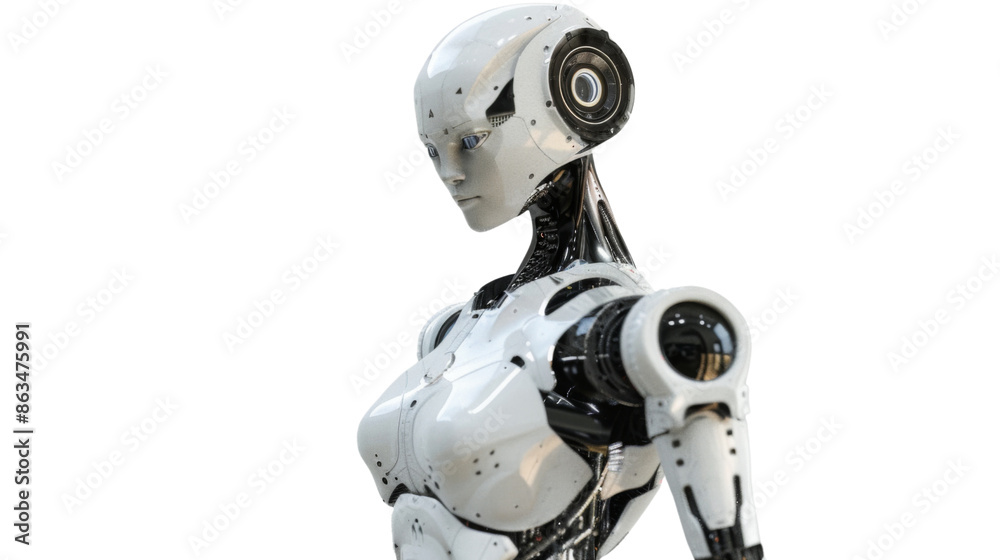 Woman cyber model robot, transparent background Woman cyber model robot, transparent background