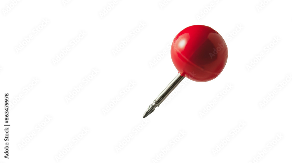 Red pin, push pin on transparent background Red pin, push pin on transparent background