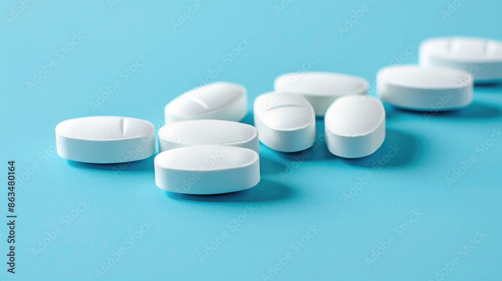 Sildenafil tablets for medical use with copy space Sildenafil tablets for medical use with copy space