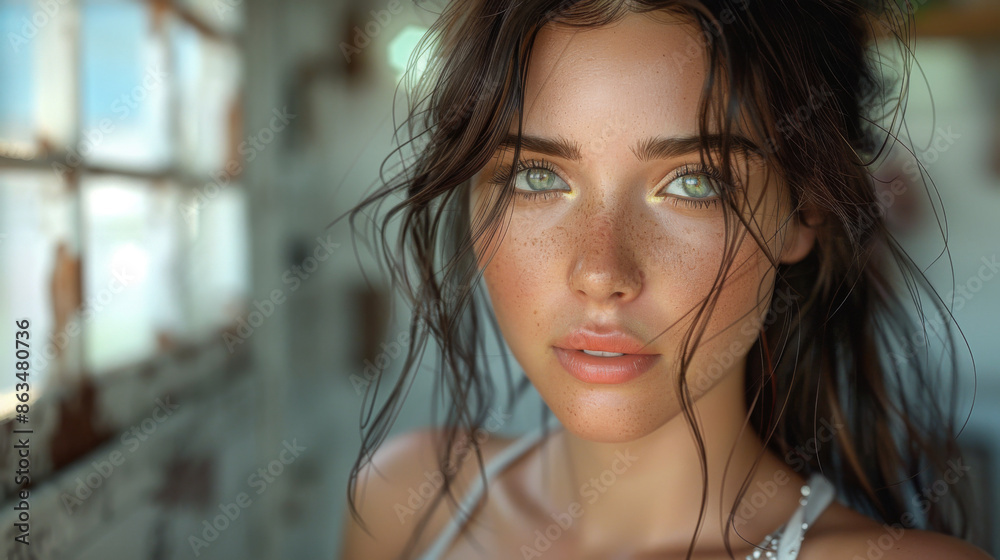 Fototapeta premium beauty brunette posing