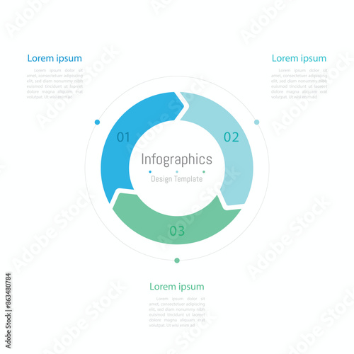 Infographic 3 options design elements for your business data. Vector Illustration. -