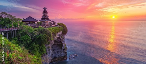 Sunset Over Tanah Lot Temple in Bali