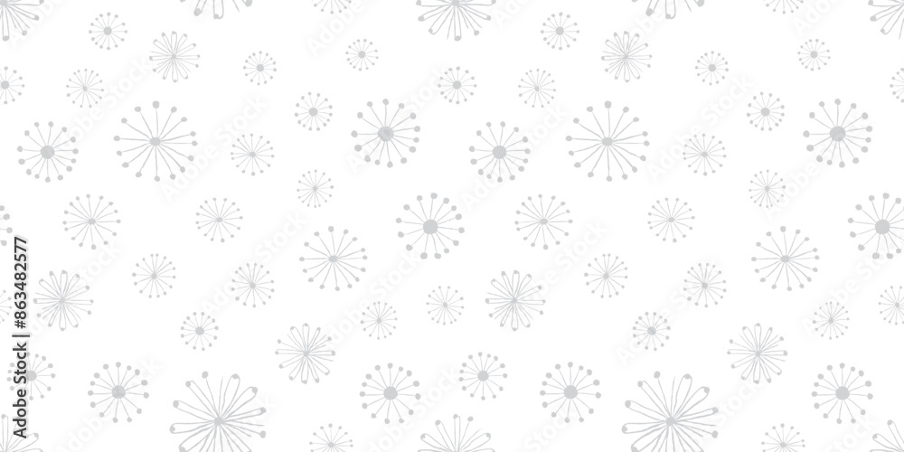 Naklejka premium Scandinavian botanical illustration background. Seamless pattern.Vector. 北欧風有機的なイラストパターン