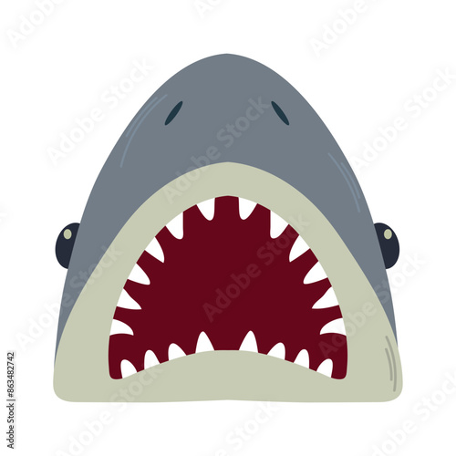 Shark jaws icon clipart avatar logtotype isolated vector illustration